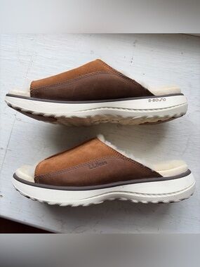L.L. Bean Women’s Two-Tone Brown Suede Slide Loafers
